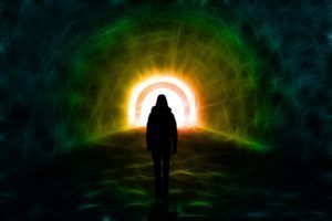 light, tunnel, silhouette