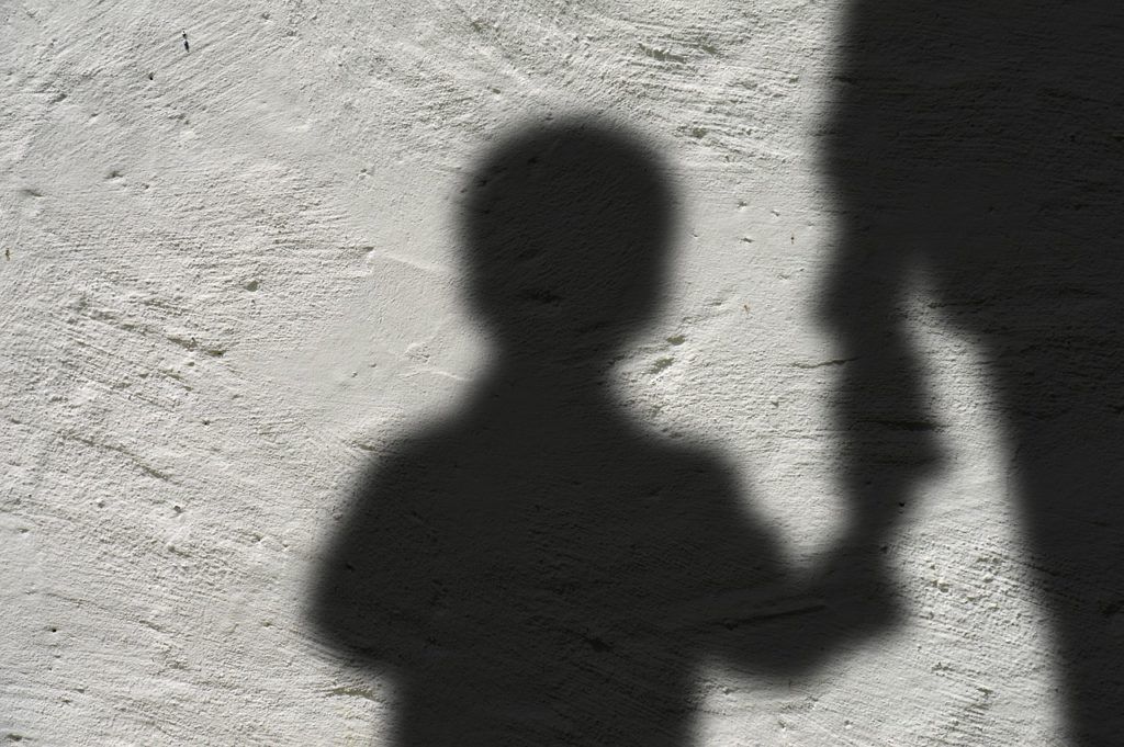silhouette, man, child